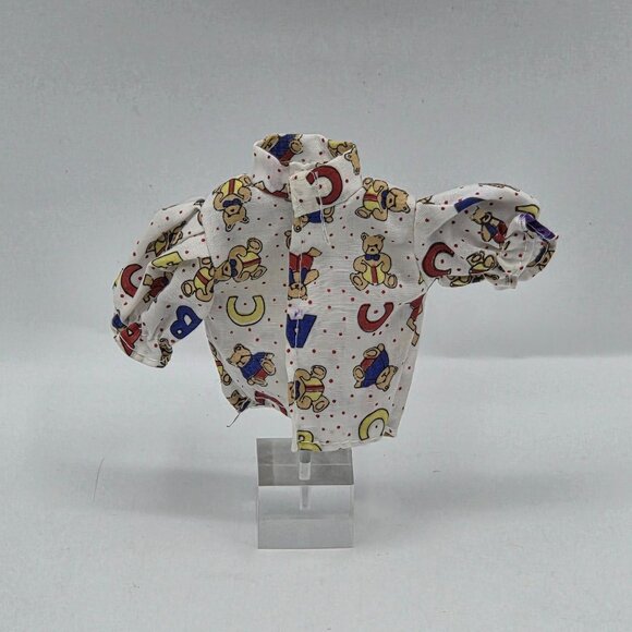 Vintage Barbie Doll Teacher Top With Bear Print - Picture 2 of 4